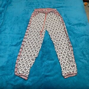 American Eagle boho joggers medium pink and white